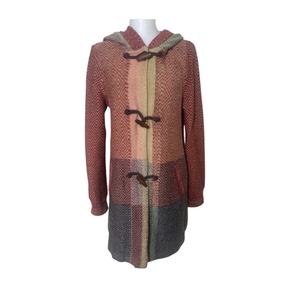 Anthropologie Sparrow Cardigan Hoodie Sweater Lambswool Blend Toggle Long Large